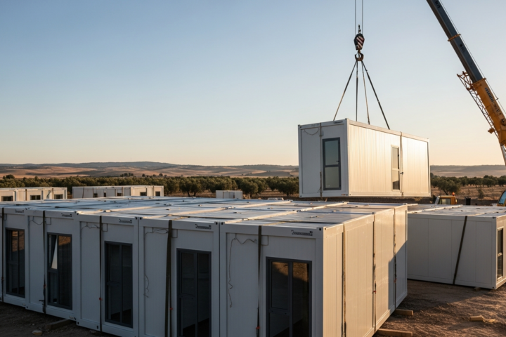 Castilla-La Mancha accueille le premier hôtel modulaire et démontable d'Europe, transporté et monté en seulement 11 jours.