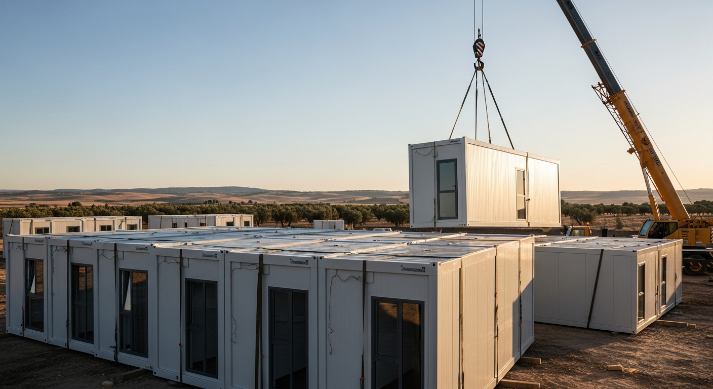 Castilla-La Mancha accueille le premier hôtel modulaire et démontable d'Europe, transporté et monté en seulement 11 jours.